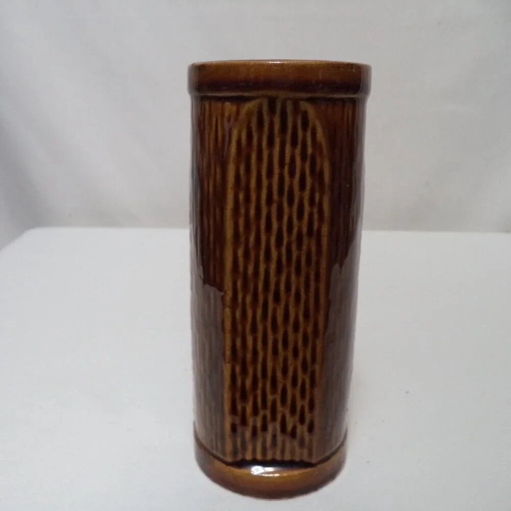 Vintage Hawaii Leilani Tiki Mug Cup Orchids Japan ceramic brown Full Body 6